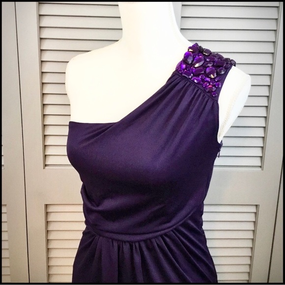 Apollo Deep Purple One Shoulder Special Occasion, Prom, Cocktail, Dress - Picture 2 of 8